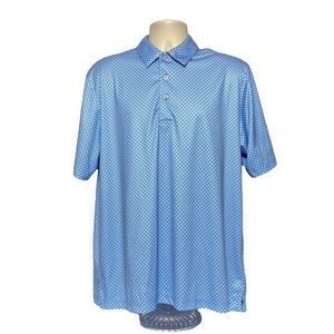 Roundtree & Yorke Blue Pattern Quick Dry Polo Shirt L
